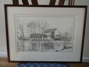 Litho - Venbergse molen - Gesigneerd - Piet Hohmann beschikbaar voor biedingen