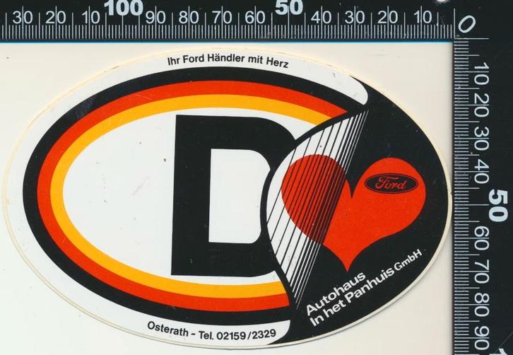 Sticker: Autohaus In het Panhuis - Ford - Osterath, Verzamelen, Stickers, Zo goed als nieuw, Auto of Motor, Ophalen of Verzenden