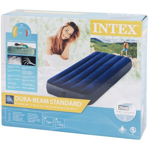Intex Dura-Beam Standard Luchtbed – 1-persoons – 25 cm hoog, Caravans en Kamperen, Luchtbedden, Zo goed als nieuw, Ophalen of Verzenden