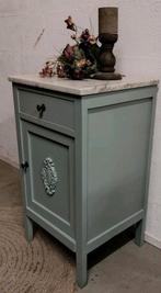 Antiek brocante nachtkastje kastje met marmeren blad, Ophalen, Gebruikt, Minder dan 45 cm, Nvt