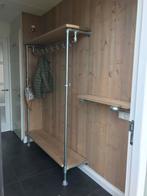 Stijlvolle industriële kapstok met steigerhout, Ophalen, Zo goed als nieuw, Metaal, Staande kapstok