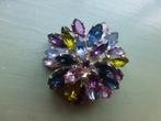 Vintage kleurig Kristal Costume Jewelry Broche JULIANA-stijl, Overige materialen, 4 tot 7 cm, Zo goed als nieuw, Verzenden