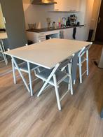 IKEA - KALLHÄL uitklapbare tafel met opberg + 4 stoelen, Huis en Inrichting, Tafels | Eettafels, Ophalen, Gebruikt, 50 tot 100 cm