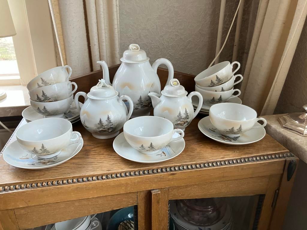 Oud eierschaal porseleinen servies, Ophalen of Verzenden