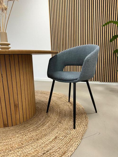 6x Kick eetkamerstoel Dean blauw, Huis en Inrichting, Stoelen, Nieuw, Vijf, Zes of meer stoelen, Stof, Blauw, Ophalen of Verzenden