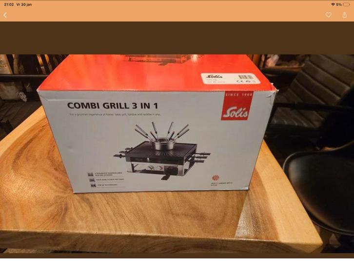 Solis Combi Grill 3 in 1, Witgoed en Apparatuur, Gourmetstellen, 8 personen of meer, Ophalen of Verzenden