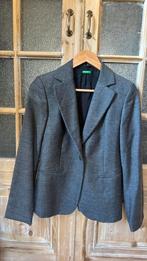 United colors of benetton visgraat grijze blazer maat m, Verzenden, Zo goed als nieuw, Grijs