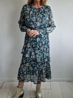 Vanessa Zani midi jurk. Maat L. Petrol/print., Kleding | Dames, Jurken, Maat 38/40 (M), Vanessa Zani, Blauw, Nijmegen