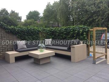 Hoekbank Loungebank tuin Loungeset Houten tuinset beschikbaar voor biedingen