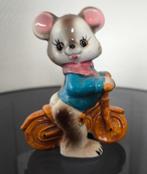 Vintage Keramieken Muis op Fiets Japan 1960s, Verzamelen, Beelden en Beeldjes, Ophalen of Verzenden, Zo goed als nieuw, Overige typen