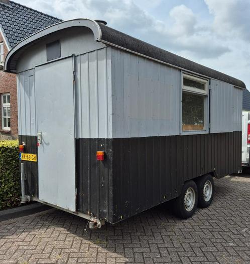 Snelverkeer schaftwagen/werkplek/atelier/pipowagen/bouwkeet, Doe-het-zelf en Verbouw, Bouwketen en Schaftketen, Gebruikt, Ophalen