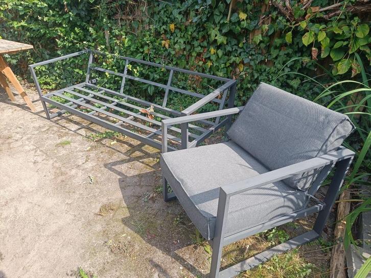 Loungeset voor de tuin, Tuin en Terras, Tuinsets en Loungesets, Gebruikt, Loungeset, Aluminium, 5 zitplaatsen, Bank, Bijzettafel