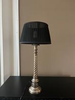 Zilverkleurige lamp met zwarte kap, Ophalen, Zo goed als nieuw, Metaal, 50 tot 75 cm