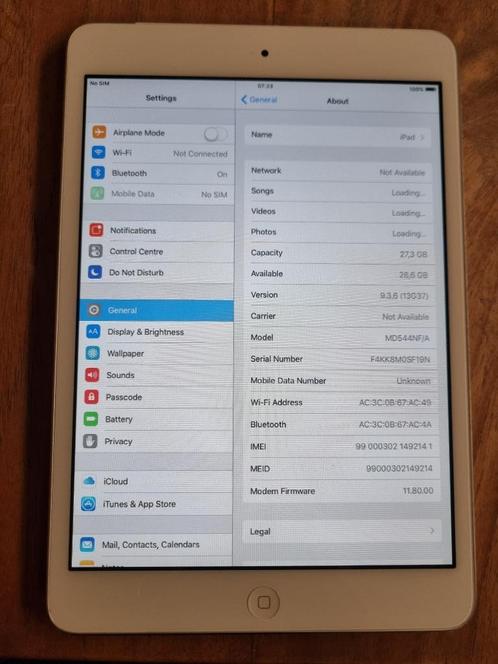 Apple iPad Mini Wifi + 4G LTE A1455 Wit 32GB, Computers en Software, Apple iPads, Gebruikt, Apple iPad, Wi-Fi en Mobiel internet