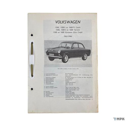 Kluwer | Volkswagen 1500 / 1500S / 1600 | 1965-1966 | NL, Auto diversen, Handleidingen en Instructieboekjes, Ophalen of Verzenden