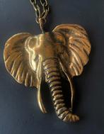 Olifanten kop ketting, Sieraden, Tassen en Uiterlijk, Kettingen, Ophalen of Verzenden, Gebruikt, Goud, Overige materialen