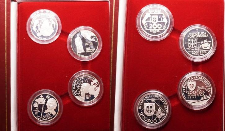 Portugal Proof set zilver 1492-1992, Postzegels en Munten, Munten | Europa | Niet-Euromunten, Setje, Overige landen, Zilver, Verzenden