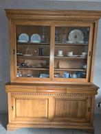 Houten Servieskast met Glas, Ophalen, Gebruikt, Klassiek, 150 tot 200 cm