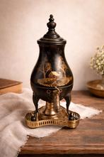 Antieke handbeschilderde kraantjespot, Antiek en Kunst, Antiek | Tin, Ophalen of Verzenden