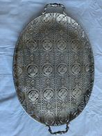 2x Oosters metalen dienbladen - decoratief, Ophalen, Gebruikt, Ovaal, Metaal