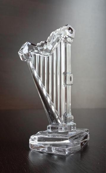 Crystal Harp Beeldje,Vintage KristalKolor Harp Presse-papier beschikbaar voor biedingen