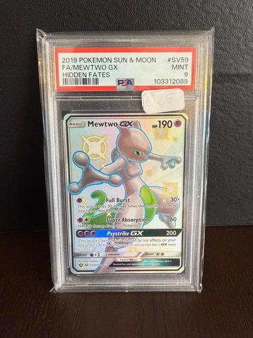 PSA 9! Mewtwo GX uit Hidden Fates SV59  beschikbaar voor biedingen