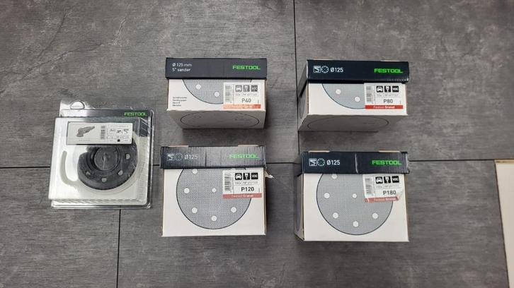 Festool Rotex 125 schuurvoet + 300 st schuurpapier (set), Doe-het-zelf en Verbouw, Gereedschap | Schuurmachines, Nieuw, Excentrische schuurmachine