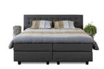 Boxspring Breda geknoopt hoofdbord sterke stof luxe bed, Crème, Ophalen of Verzenden, 180 cm, 200 cm