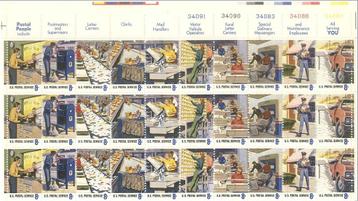 Postzegels Amerika: 1973 8c Postal Service Employees beschikbaar voor biedingen