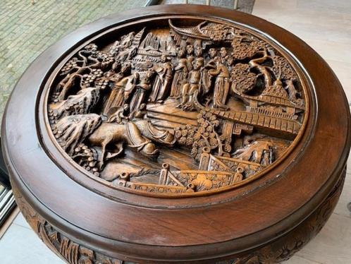 salontafel chinees houtsnijwerk, Antiek en Kunst, Kunst | Beelden en Houtsnijwerken, Ophalen