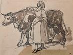 Pentekening August Anastasi (Italië 1820-1889), Antiek en Kunst, Kunst | Tekeningen en Foto's, Ophalen of Verzenden