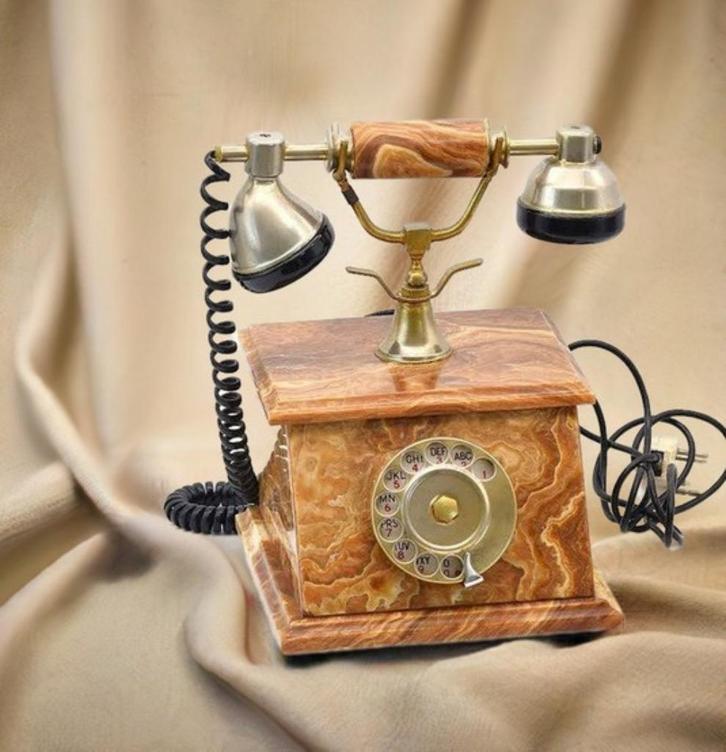 Vintage Onyx Marmeren Draaitelefoon (Ref. 00274), Antiek en Kunst, Antiek | Woonaccessoires, Ophalen