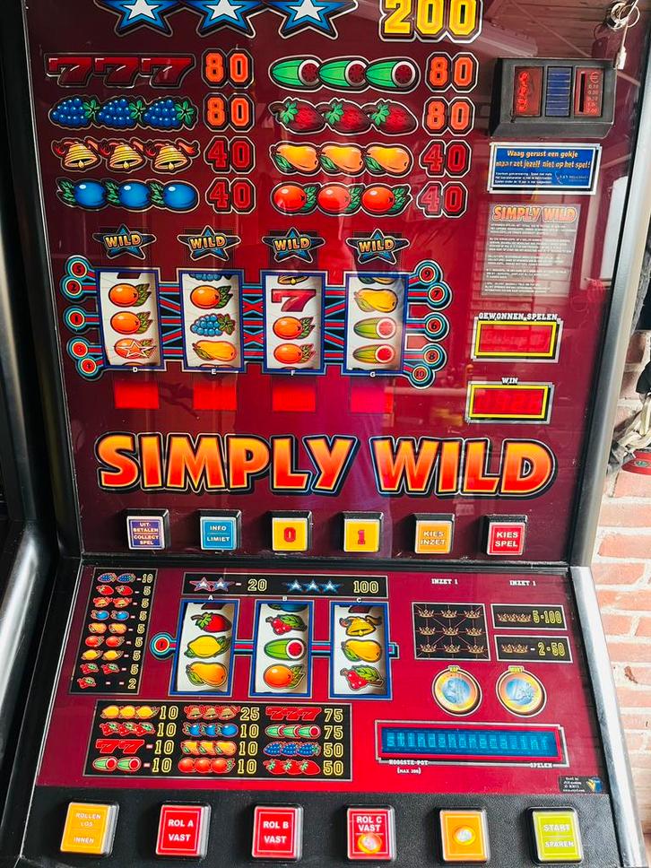 SimplyWild gokkast fruitautomaat, Verzamelen, Automaten | Gokkasten en Fruitautomaten, Gebruikt, Euro, Met sleutels, Ophalen