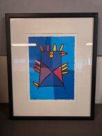 Kleurrijke Vogel Print van L. Schäfer vreemde vogel zeefdruk, Antiek en Kunst, Kunst | Litho's en Zeefdrukken, Ophalen of Verzenden