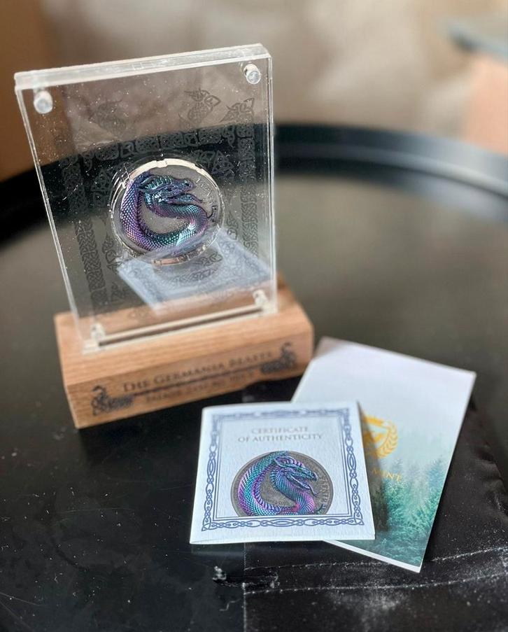 Germania Beasts: Fafnir Geminus Dragon 2oz Zilver 2020, Postzegels en Munten, Munten | Europa | Niet-Euromunten, Ophalen of Verzenden