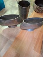 3 antieke chromen kleur potten, Huis en Inrichting, Woonaccessoires | Vazen, Ophalen, Overige materialen, Overige kleuren, Nieuw