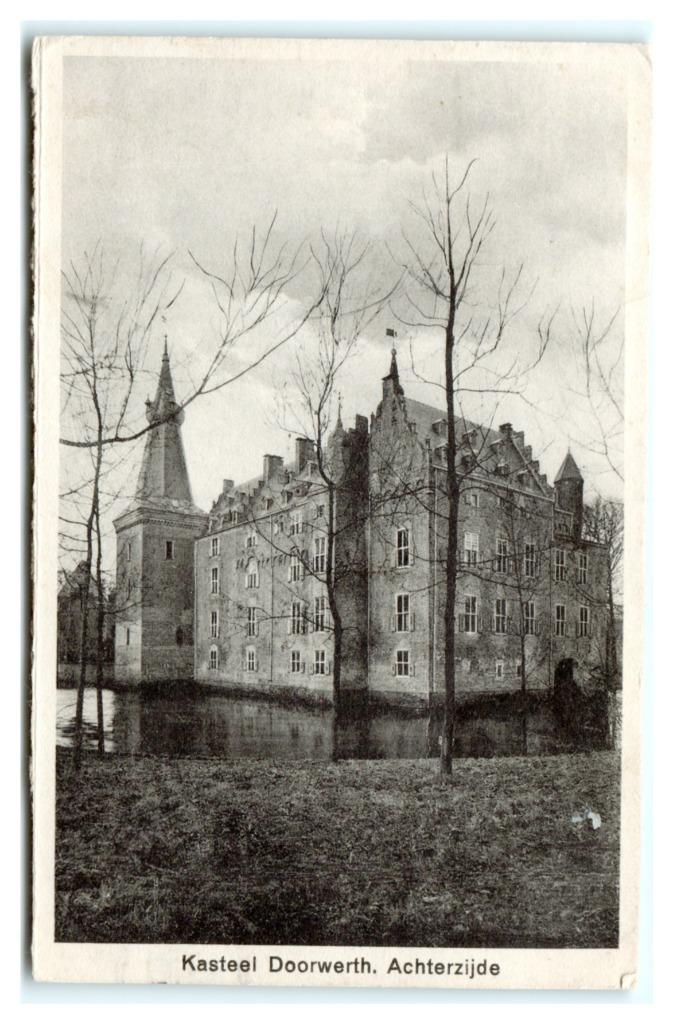 Doorwerth, Kasteel Doorwerth. Achterzijde. Opruimingskaart, Verzamelen, Ansichtkaarten | Nederland, Gelopen, Gelderland, 1920 tot 1940