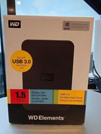 WD Elements 1,5TB externe schijf, Western Digital, HDD, Nieuw, Ophalen of Verzenden