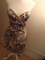 Jurk met tijgerprint - Maat M, Maat 38/40 (M), Bruin, Ophalen of Verzenden, Knielengte