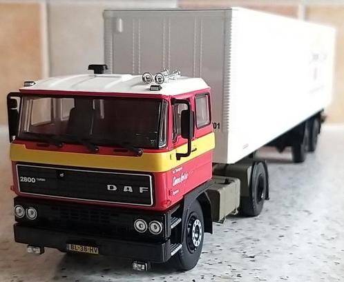 DAF F2800 trekker met kastenoplegger "Simon Loos", Hobby en Vrije tijd, Modelauto's | 1:50, Nieuw, Bus of Vrachtwagen, Tekno, Ophalen of Verzenden