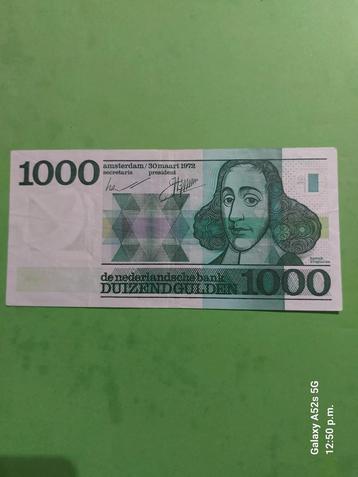 1000 gulden 1972 Spinoza ZF+ beschikbaar voor biedingen