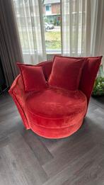 Rode draaifauteuil, Huis en Inrichting, Fauteuils, Ophalen, 75 tot 100 cm, Zo goed als nieuw, Stof