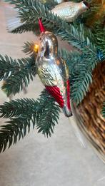 Oud antiek kerstvogeltje op dubbele clip, Ophalen of Verzenden, Zo goed als nieuw