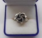 Zilveren verstelbare ring met roos nr.1516, 17 tot 18, Dame, Zo goed als nieuw, Zilver