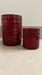 Set van 2 rode windlichten voor sfeervolle decoratie, Ophalen of Verzenden, Nieuw