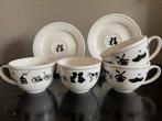 Dutch floral zwart wit servies, Huis en Inrichting, Keuken | Servies, Ophalen of Verzenden, Zo goed als nieuw, Overige stijlen