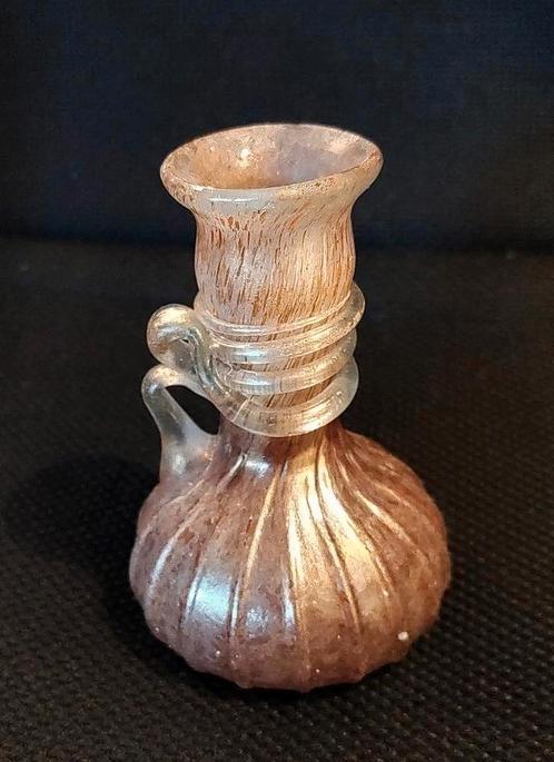 Antieke Scavo Seguso vaas kleine handvat murano glazen 10 cm, Antiek en Kunst, Antiek | Vazen, Ophalen of Verzenden