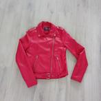 Rode Bikerjas Imitatieleer Maat 36, Ophalen of Verzenden, Zo goed als nieuw, Maat 36 (S), Rood