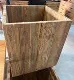 Plantenbak teak, grote bak, geborsteld, gerecycled teakhout, Tuin, Minder dan 60 cm, Vierkant, Nieuw