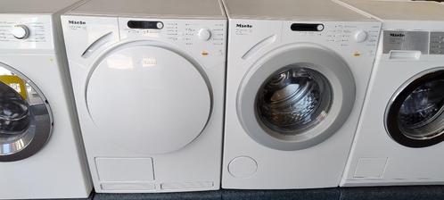 Puntgeel: Miele wasmachine + condens droger met garantie!!, Witgoed en Apparatuur, Wasmachines, Refurbished, Voorlader, 6 tot 8 kg